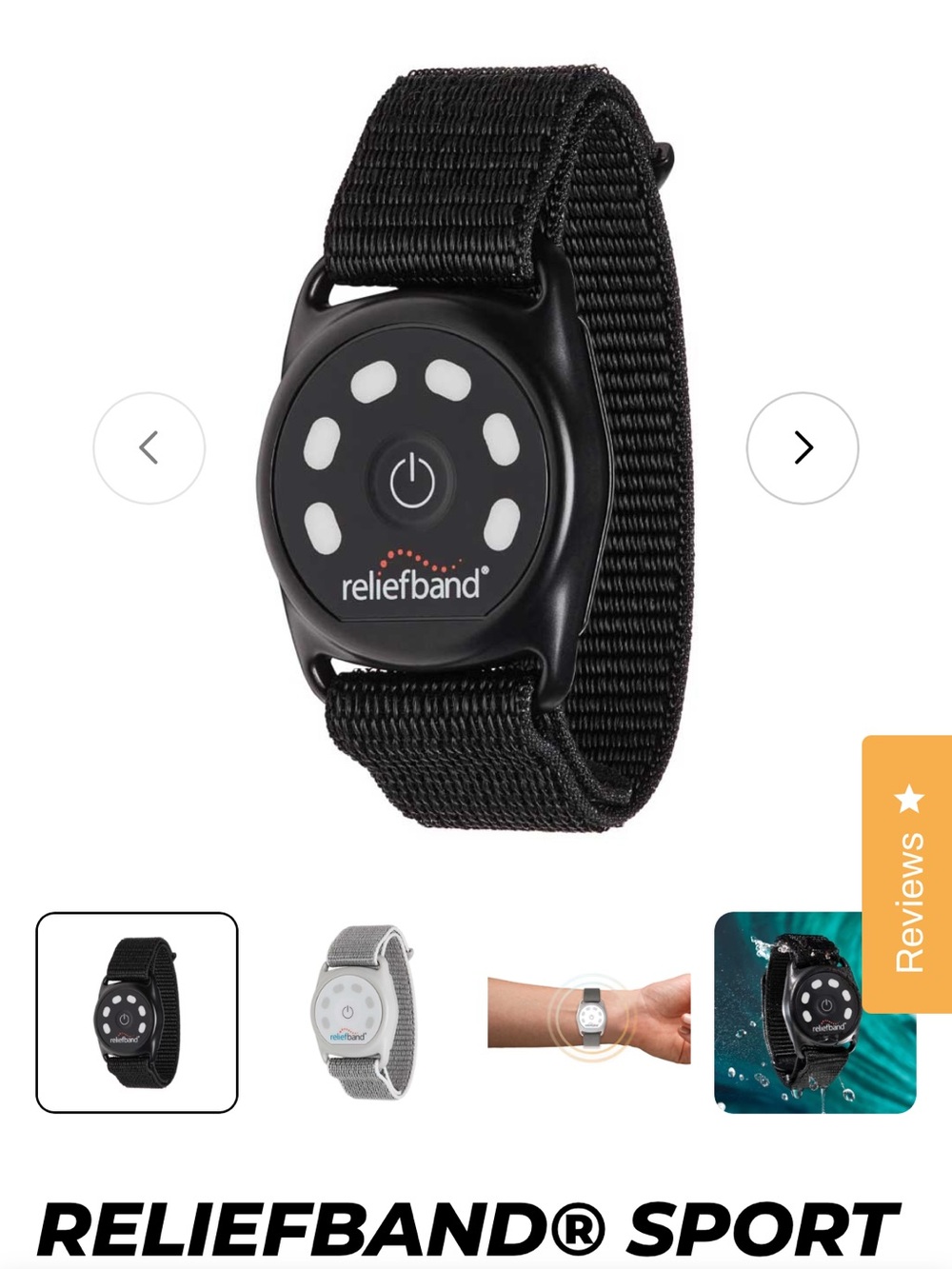 Relief Band Sport Anti-Nausea Wearable Wristband - Black - never worn